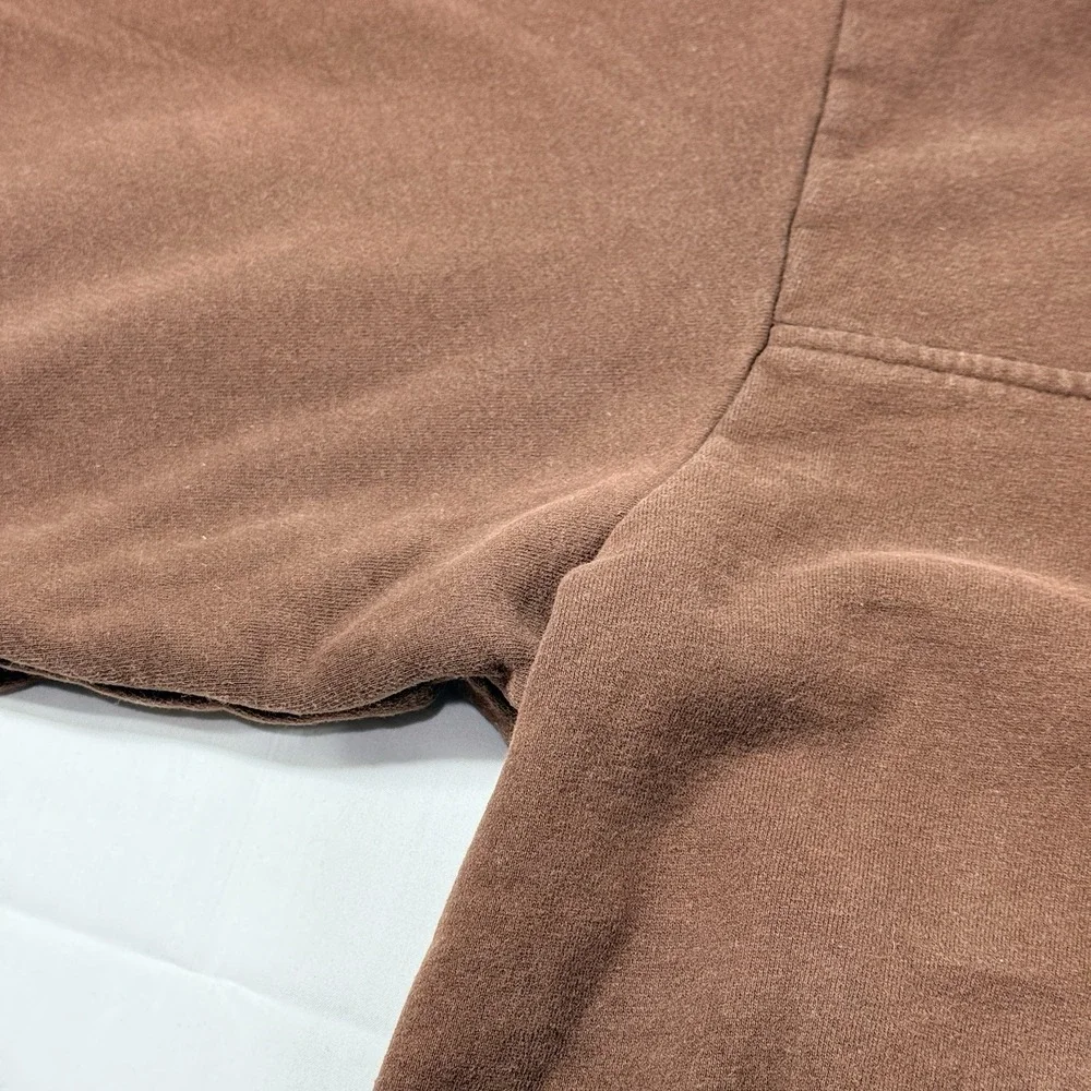 Orvis Signature Collection Men 1/4 Zip Snap Pullover Sweater Sweatshirt XL Brown